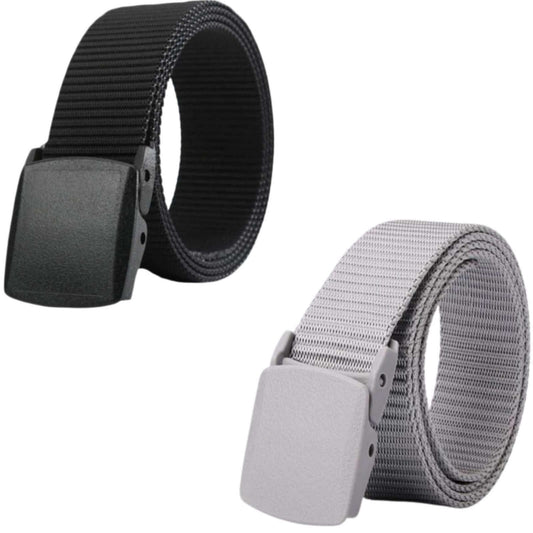 Unisex Military Style Canvas Belts – Pack of 2 Adjustable Casual Belts for Men & Women | Durable, Stylish & Versatile – Assorted Colors