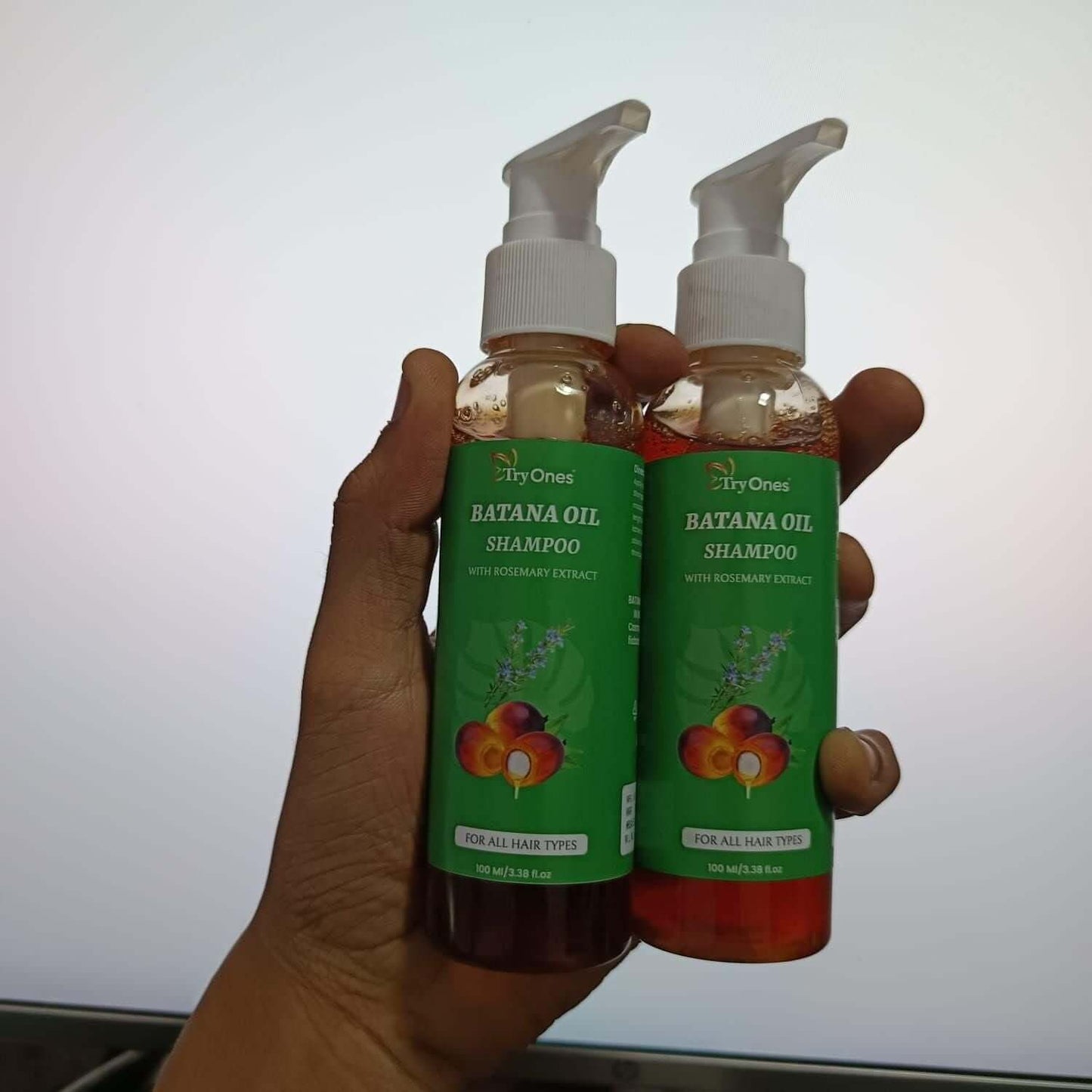 TryOnes Batana Oil Shampoo with Rosemary โ Hair Cleanser for All Hair Types | 100ml x 2 Bottles (Pack of 2)