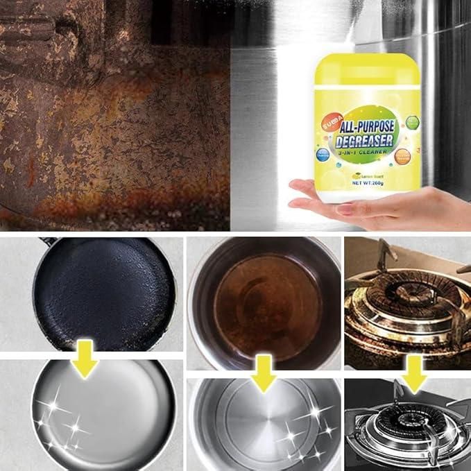 All-Purpose 3-in-1 Degreaser – Powerful Grease Remover for Kitchen, Chimney, Stovetops & Appliances | Deep Cleaning Multi-Surface Cleaner | Safe & Effective Formul