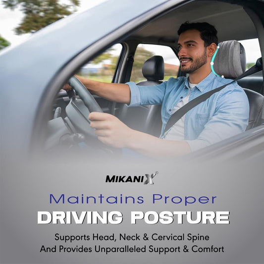 MIKANIX Premium Car Headrest Pillow (Pack of 2) – Neck & Cervical Spine Support for Comfortable Driving