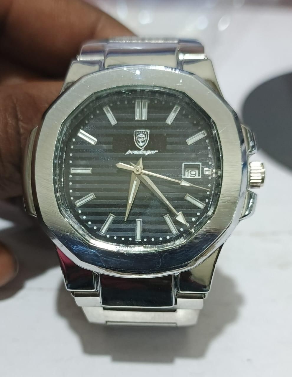 Luxury Stainless Steel Analog Watch for Men | Classic Black Dial | Premium Metal Strap | Formal & Casual Wrist Watch – Stylish Timepiece (Pack of 1)