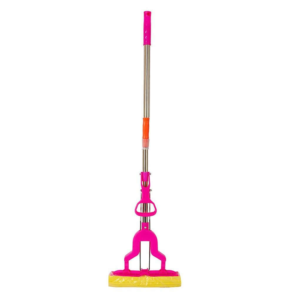 Magic Sponge Floor Cleaning Mop for Home | Foldable Handle | Super Absorbent Squeeze Dry Technology | Wet & Dry Use | Lightweight Plastic Body | Easy to Use & Clean | Assorted Color (Pack of 1)