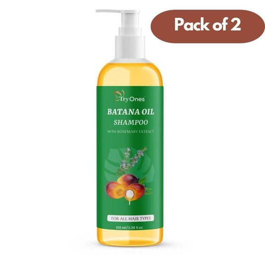 TryOnes Batana Oil Shampoo with Rosemary – Hair Cleanser for All Hair Types | 100ml x 2 Bottles (Pack of 2)