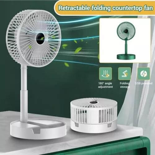 Powerful Rechargeable Foldable High-Speed Desk Fan | Portable & USB Charging