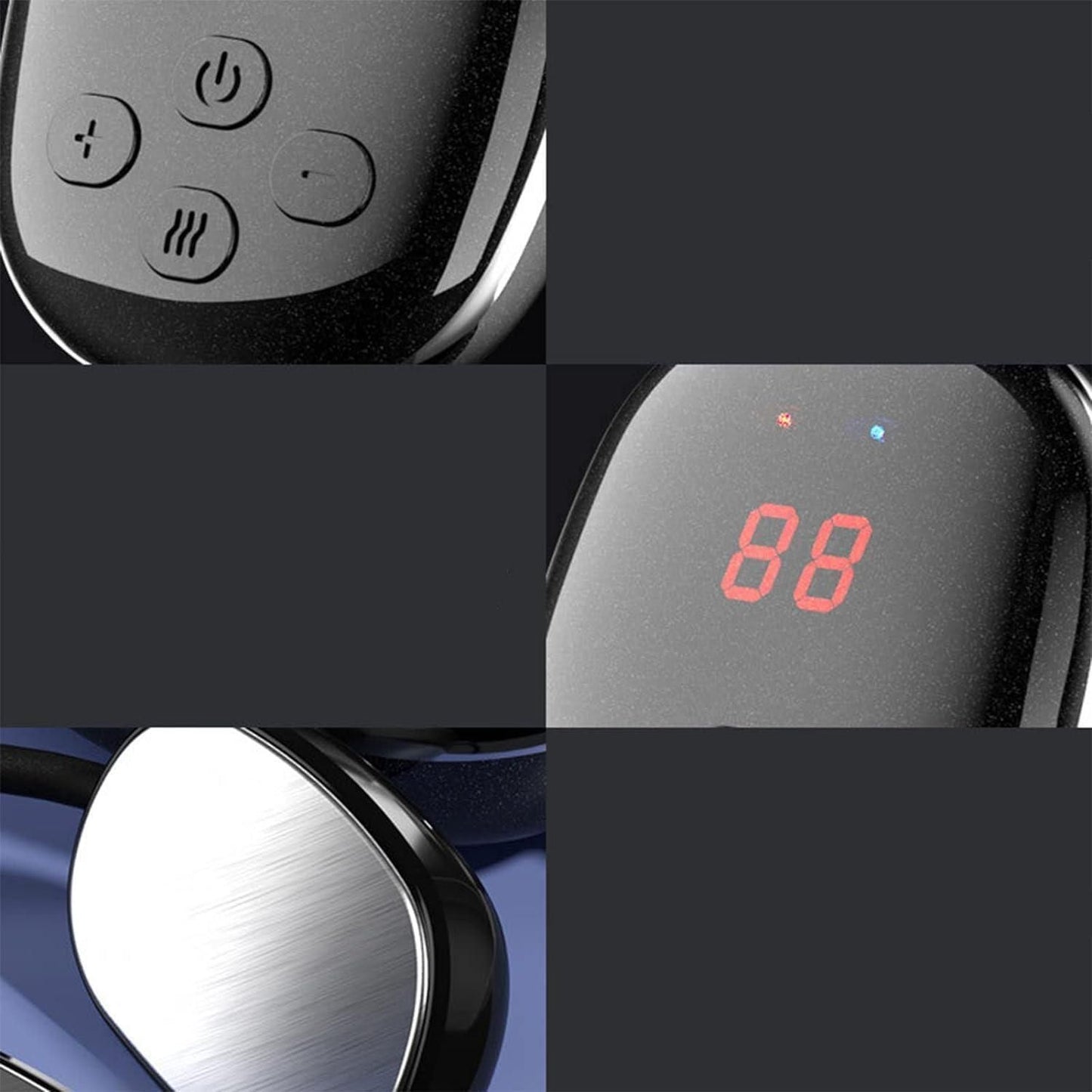 Neck massager control buttons and digital LED screen