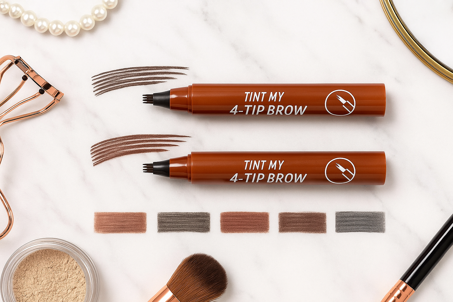 4-Tip Brow Tint Pen - Flat Lay