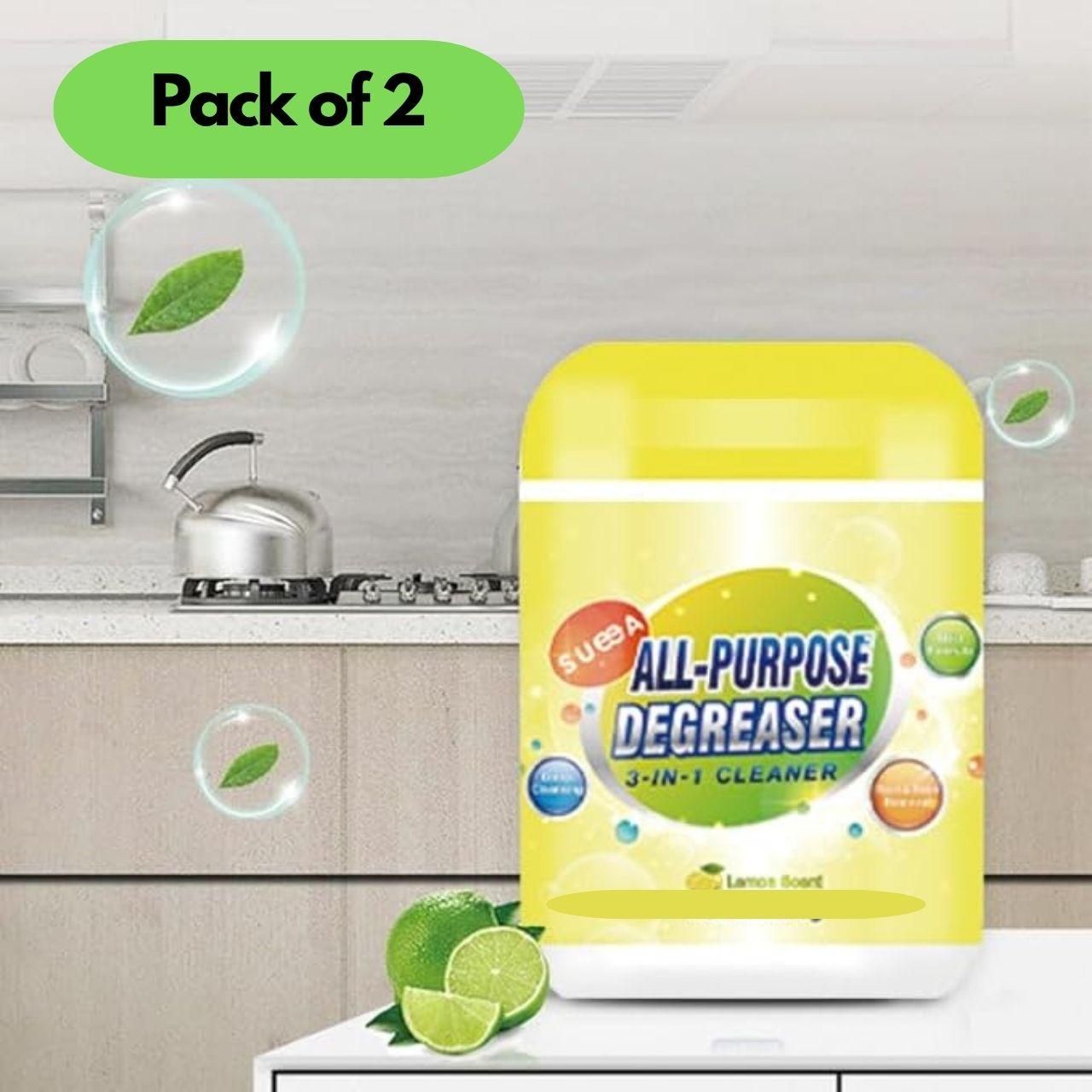 All-Purpose 3-in-1 Degreaser – Powerful Grease Remover for Kitchen, Chimney, Stovetops & Appliances | Deep Cleaning Multi-Surface Cleaner | Safe & Effective Formul