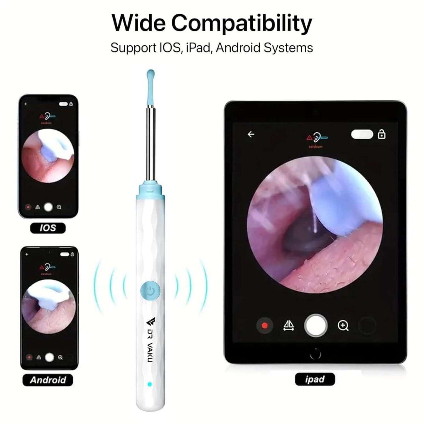 Ear Wax Removal Tool Kit | Smart Visual Ear Cleaner with 1296P WiFi Camera & LED | Digital Ear Scope Otoscope for iPhone, Android | Safe for Ear Inspection & Earwax Cleaning