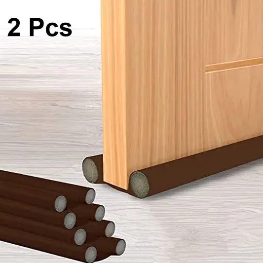Door Draft Stopper Guard (Pack of 2) – Soundproof, Waterproof Door Gap Sealer for Noise & Dust Blocking | Fabric Door Protector for Home & Office | Easy to Install | Brown