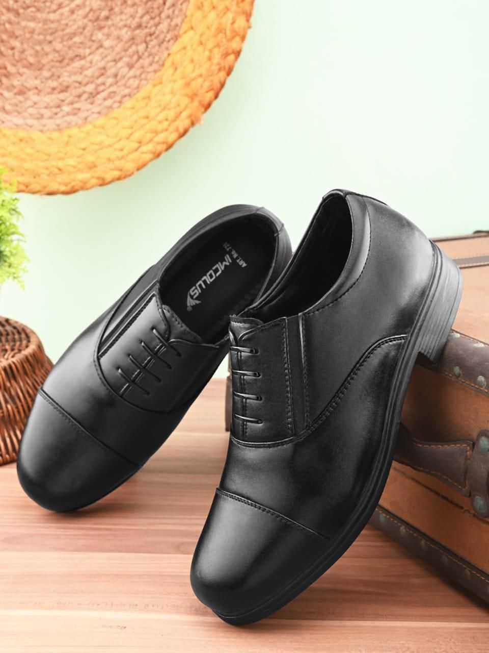 Men's Black Formal Lace-Up Shoes – Office & Party Wear with Airmix Sole | UK Size 6 to 10