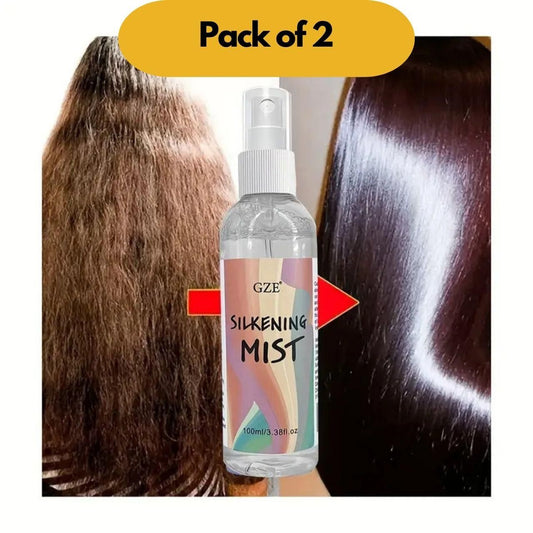 GZE Silkening Hair Mist – 200ML (Pack of 2) | Smooth, Shiny & Frizz-Free Hair Serum Spray
