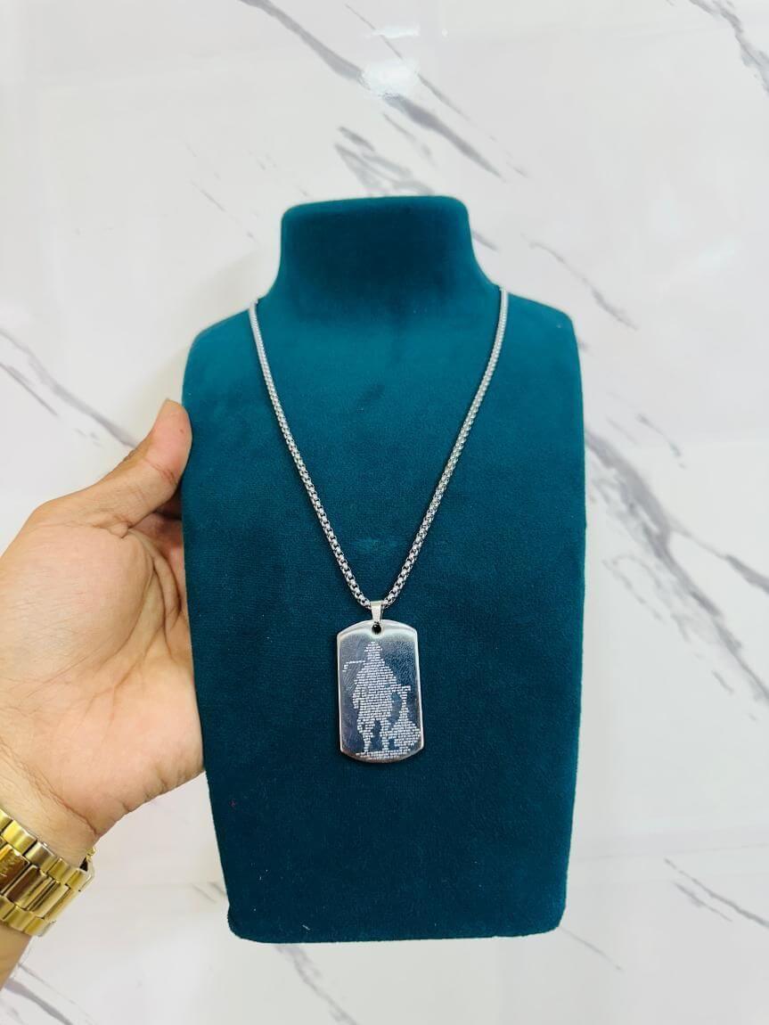 Hanuman Chalisa Pendant Locket with Chain – Waterproof Mini Book Inside, Stainless Steel Religious Jewelry for Men & Women | Spiritual Wear for Daily Use, Gifting & Protection