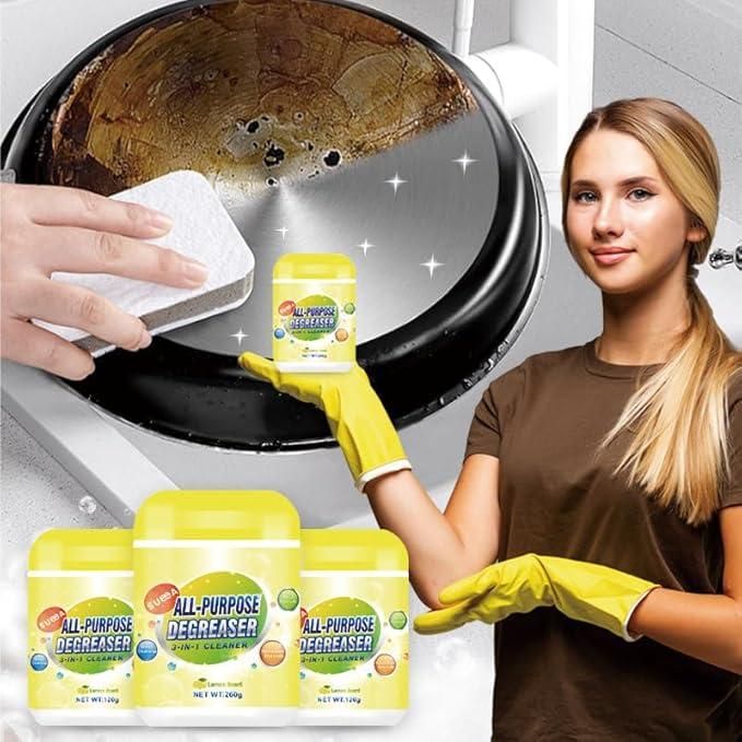 All-Purpose 3-in-1 Degreaser – Powerful Grease Remover for Kitchen, Chimney, Stovetops & Appliances | Deep Cleaning Multi-Surface Cleaner | Safe & Effective Formul