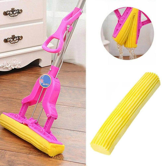 Magic Sponge Floor Cleaning Mop for Home | Foldable Handle | Super Absorbent Squeeze Dry Technology | Wet & Dry Use | Lightweight Plastic Body | Easy to Use & Clean | Assorted Color (Pack of 1)