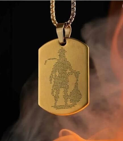 Hanuman Chalisa Pendant Locket with Chain – Waterproof Mini Book Inside, Stainless Steel Religious Jewelry for Men & Women | Spiritual Wear for Daily Use, Gifting & Protection