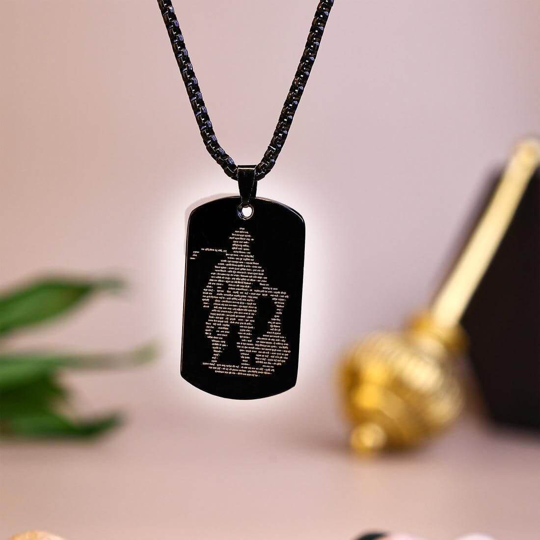 Hanuman Chalisa Pendant Locket with Chain – Waterproof Mini Book Inside, Stainless Steel Religious Jewelry for Men & Women | Spiritual Wear for Daily Use, Gifting & Protection