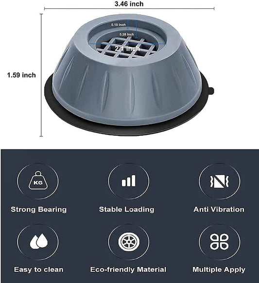 Anti Vibration Pads  | Washing Machine & Dryer | 4 Pcs Shock Proof & Noise Reducing Feet | Multifunctional Stabilizer | Appliances & Furniture  | Shock Proof