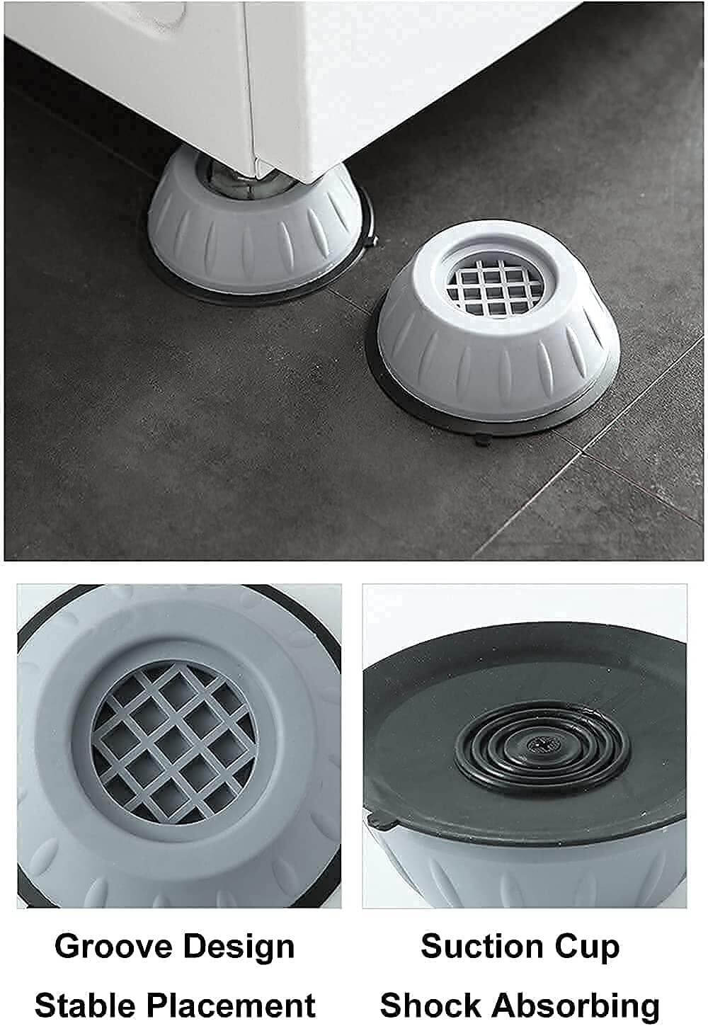 Anti Vibration Pads  | Washing Machine & Dryer | 4 Pcs Shock Proof & Noise Reducing Feet | Multifunctional Stabilizer | Appliances & Furniture  | Shock Proof
