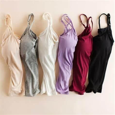 Women's Loose Fit Cami with Built-in Bra Tank Top (Pack of 2) | Breathable & Lightweight | Layering Camisole for Everyday Comfort | Sleeveless Cotton Blend | Spaghetti Strap Undershirt