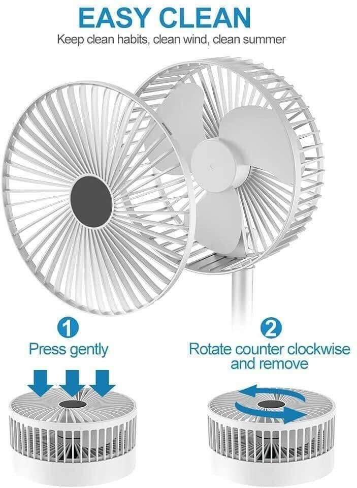 Powerful Rechargeable Foldable High-Speed Desk Fan | Portable & USB Charging