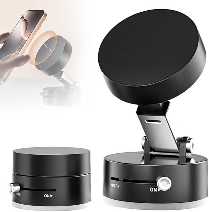 360° Foldable Magnetic Phone Holder for Car & Desk | Strong Vacuum Suction Mount | Universal Mobile Stand for Dashboard, Windshield & Office Table | Compatible with All Smartphones