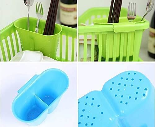 3-in-1 Kitchen Dish Drainer Rack – Space-Saving Plastic Dish Rack with Utensil Holder & Drip Tray | Multi-Purpose Kitchen Organizer for Plates, Bowls & Cutlery (Durable & Easy to Clean)