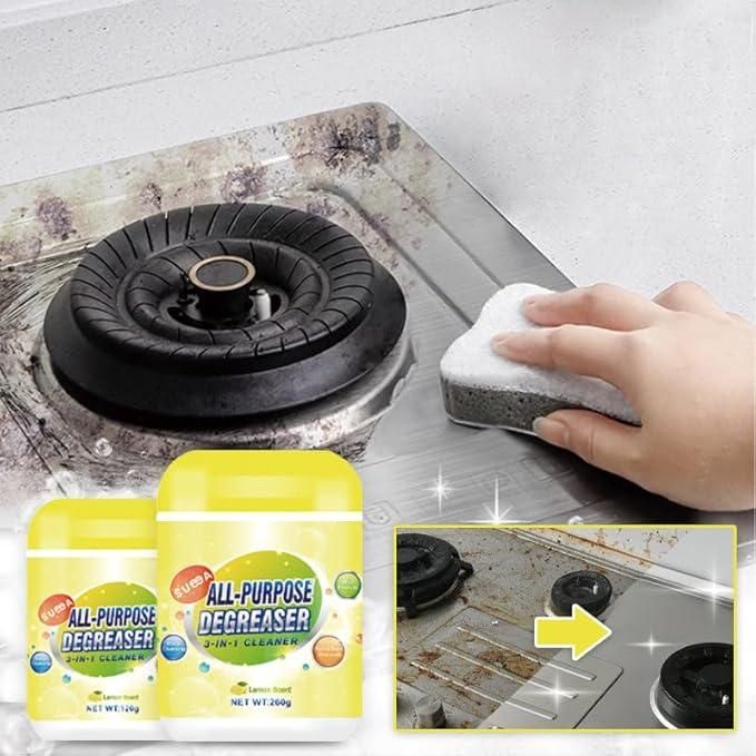 All-Purpose 3-in-1 Degreaser – Powerful Grease Remover for Kitchen, Chimney, Stovetops & Appliances | Deep Cleaning Multi-Surface Cleaner | Safe & Effective Formul