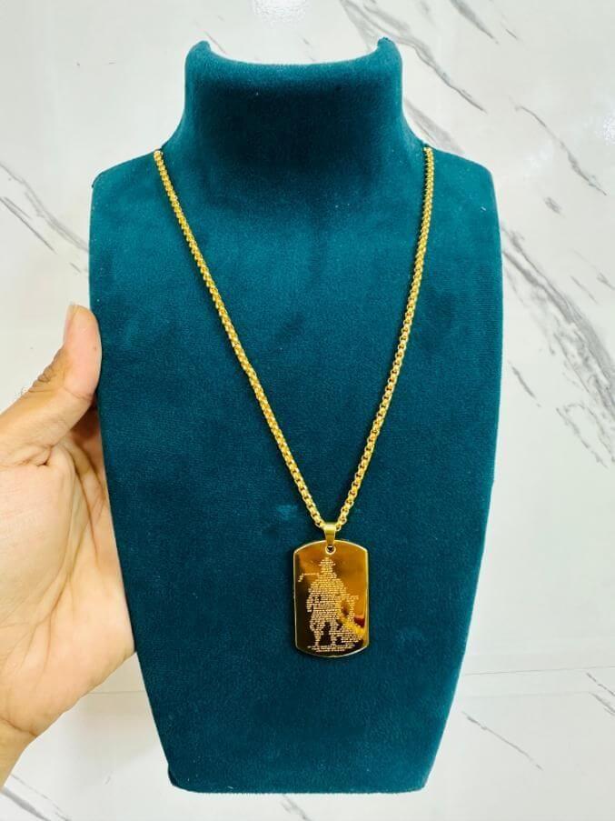 Hanuman Chalisa Pendant Locket with Chain – Waterproof Mini Book Inside, Stainless Steel Religious Jewelry for Men & Women | Spiritual Wear for Daily Use, Gifting & Protection