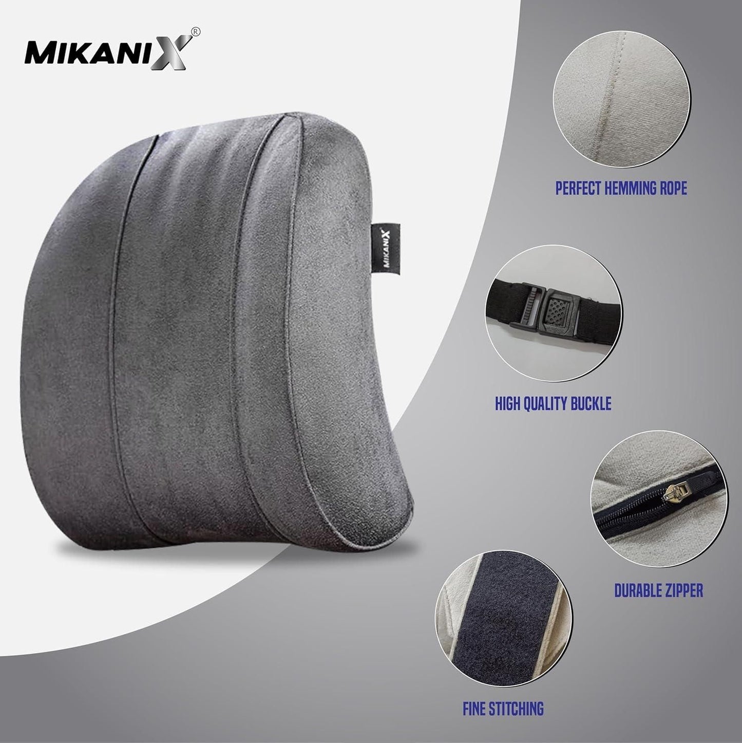 MIKANIX Premium Car Headrest Pillow (Pack of 2) – Neck & Cervical Spine Support for Comfortable Driving