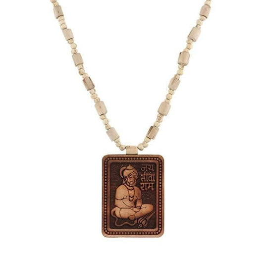 Original Natural Tulsi Kanthi Mala for Men with Hanumanji Pendant – Pack of 2 | Spiritual Wooden Beads Necklace for Devotion & Meditation