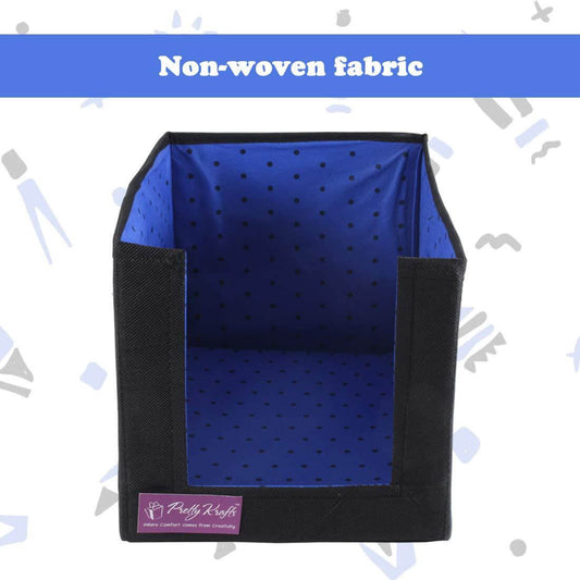 Black and blue non-woven fabric product with a visible brand label on a white background.