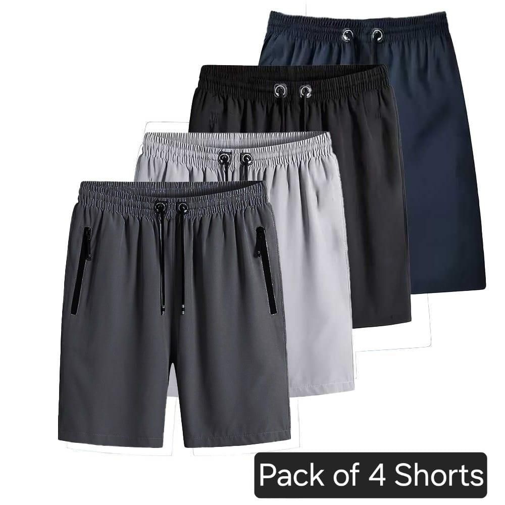 Men's Cotton Shorts Combo – Pack of 4 | Stretchable Regular Fit | Multicolor Shorts for Casual Wear, Gym, Travel & Daily Use