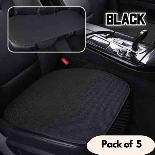 Premium Ice Silk Car Seat Cushion (Pack of 5) – Universal Fit with Storage Pocket | Multicolor