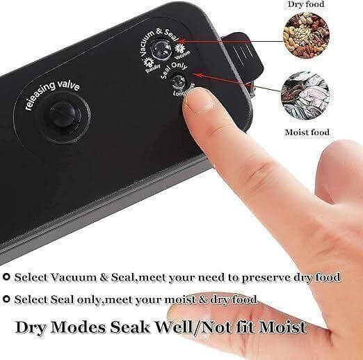 Portable Multi-Functional Food Vacuum Sealer - Compact & Powerful | Airtight Sealing Machine for Dry & Moist Foods Ideal for Home, Travel & Meal Prep
