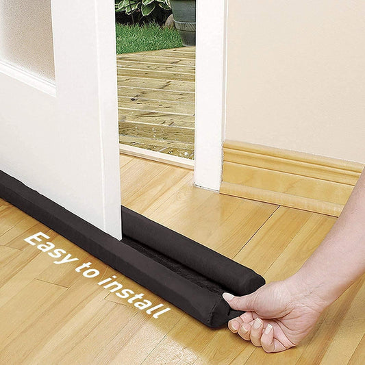 Door Draft Stopper Guard (Pack of 2) – Soundproof, Waterproof Door Gap Sealer for Noise & Dust Blocking | Fabric Door Protector for Home & Office | Easy to Install | Brown