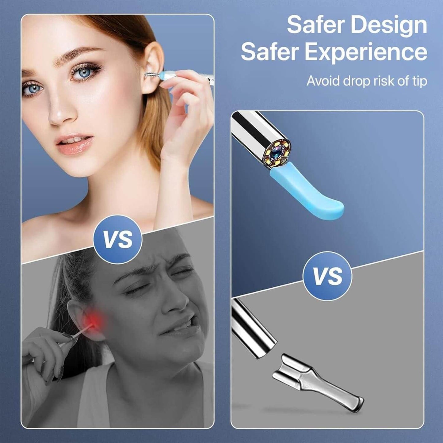 Ear Wax Removal Tool Kit | Smart Visual Ear Cleaner with 1296P WiFi Camera & LED | Digital Ear Scope Otoscope for iPhone, Android | Safe for Ear Inspection & Earwax Cleaning