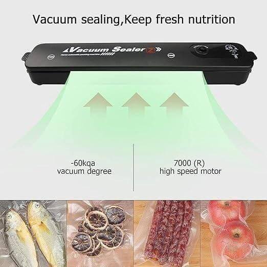 Portable Multi-Functional Food Vacuum Sealer - Compact & Powerful | Airtight Sealing Machine for Dry & Moist Foods Ideal for Home, Travel & Meal Prep