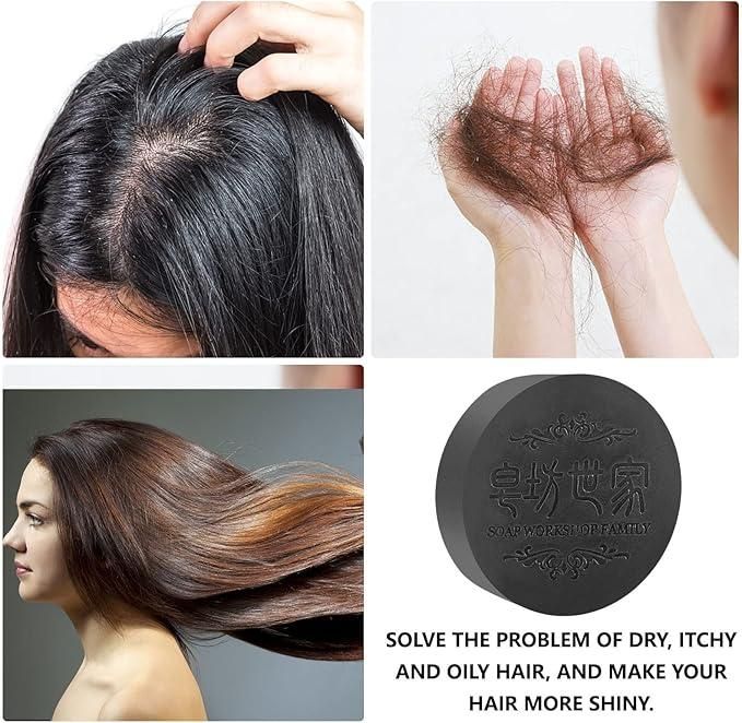 Polygonum Shampoo Bar solving hair problems like dryness, oiliness, itching, and hair fall – promotes shiny and healthy hair