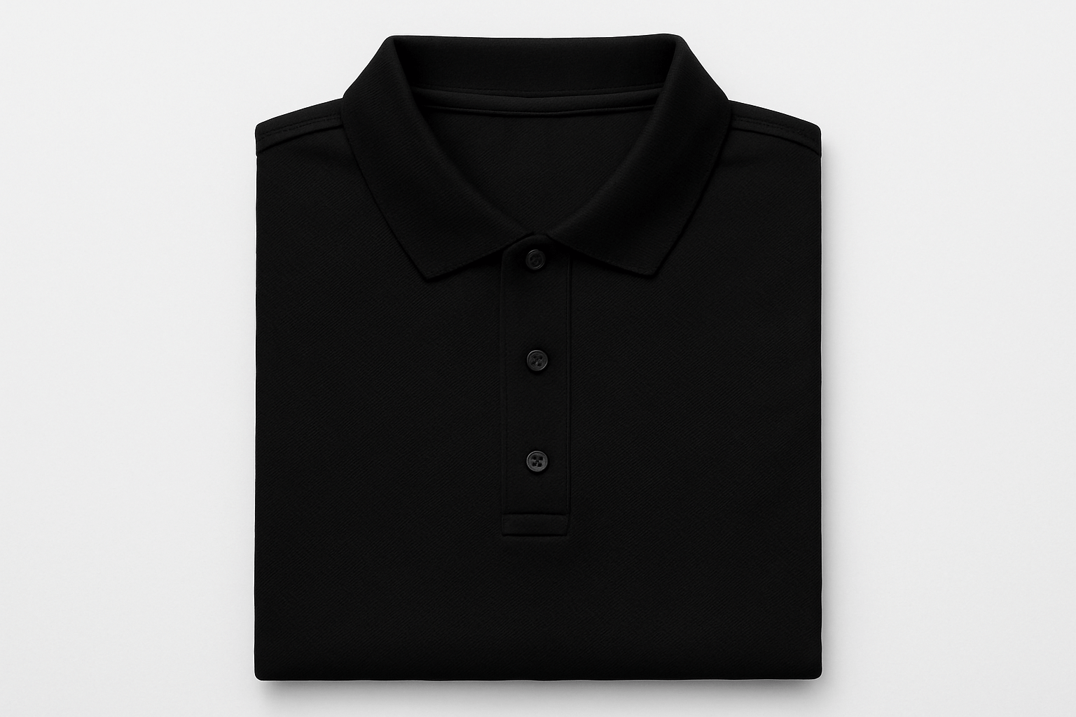 Black Folded Polo